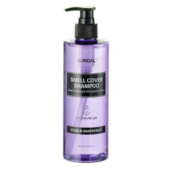 Kundal All Day Smell Cover Teens Shampoo Plum & Grapefruit Шампунь проти жирності волосся для підлітків Слива та Грейпфрут