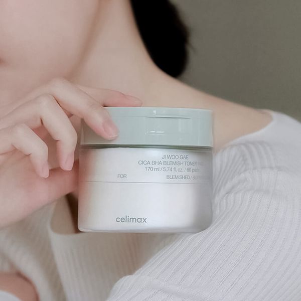 Celimax Ji Woo Gae Cica BHA Blemish Toner Pad Пілінг-педи від запалень для проблемної шкіри