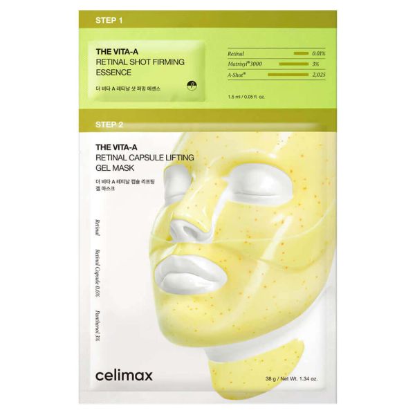 Celimax The Vita-A Retinal Shot 2-step Gel Mask Двоступінчастий набір з ретиналем та мікроголками