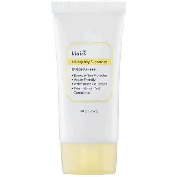 DEAR, KLAIRS All-day Airy Mineral Sunscreen SPF 50 PA++++  Невагомий сонцезахисний крем легкої текстури
