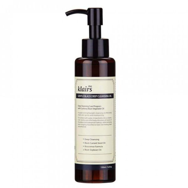 Dear, Klairs Gentle Black Deep Cleansing Oil Натуральна гідрофільна олія