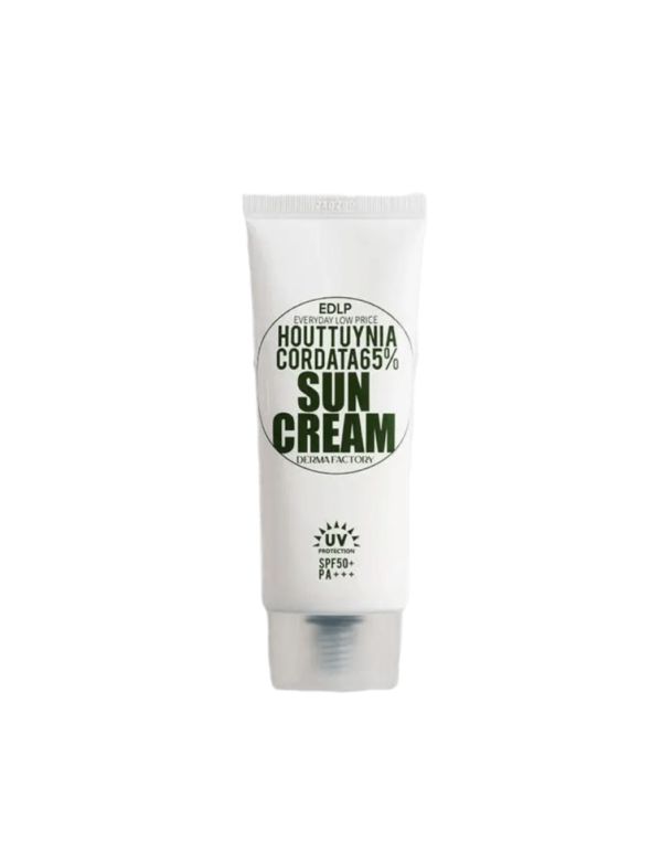 Derma Factory Houttuynia Cordata 65% Sun Cream SPF50+ PA+++ Зволожувальний, заспокійливий та протизапальний сонцезахисний крем