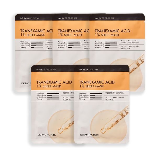 Derma Factory Tranexamic Acid 1% Sheet Mask Маска для вирівнювання відтінку шкіри та освітлення пігментних плям