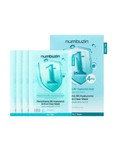 Numbuzin No.1 Pantothenic B5 Hyaluronic Active Clear Mask Заспокійлива маска з пантотеновою кислотою