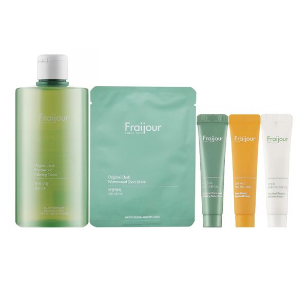 Fraijour Pro-moisture & Yuzu & Heartleaf toner & sheet MASK Набір базовий догляд для проблемної та комбінованої шкіри