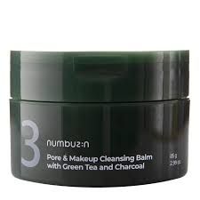 Numbuzin  No.3 Pore & Makeup Cleansing Balm with Green Tea and Charcoal Гідрофільний бальзам збагачений зеленим чаєм