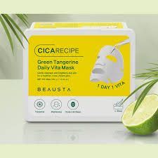 BEAUSTA Cicarecipe Green Tangerine Daily Vita Mask  Тканинна маска для відновлення тону шкіри та освітлення пігментних плям
