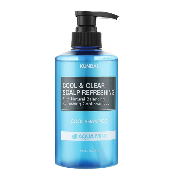 Kundal Cool & Clear Scalp Refreshing Shampoo Aqua Mint Освіжаючий безсульфатний шампунь проти лупи М'ятна Вода