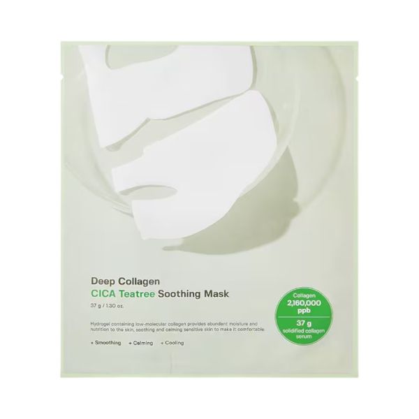 Sungboon Editor Deep Collagen Cica Teatree Soothing Mask Заспокійлива гідрогелева маска для обличчя з колагеном, центелою та чайним деревом