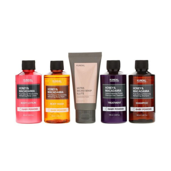 Kundal №2 Travel Set Baby Powder (Body Hair & Face) Дорожній набір для тіла, волосся та обличчя з ароматом ніжної пудри