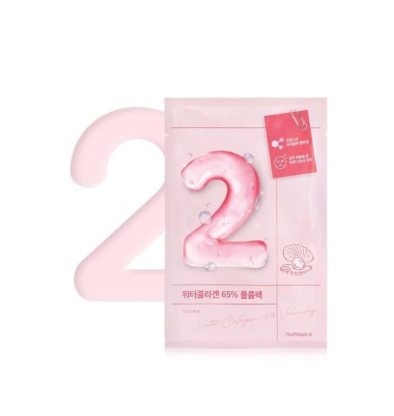 Numbuzin No.2 Water Collagen 65% Voluming Sheet Mask  Об’ємна маска з 65% колагену для ущільнення шкіри