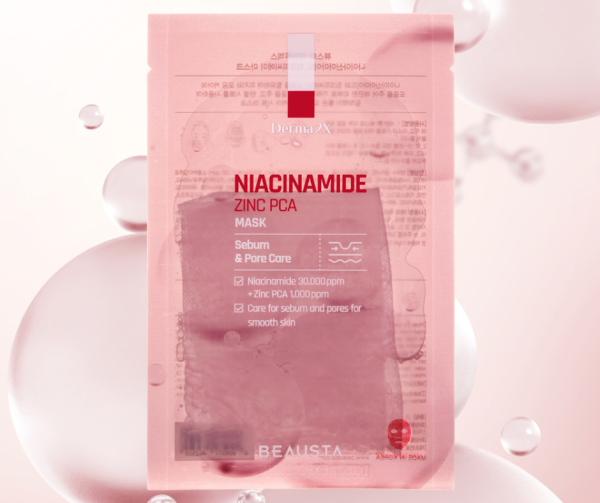 BEAUSTA Derma 2X Niacinamide Zinc PCA Mask Тканинна маска для жирної шкіри з ніацинамідом і цинком