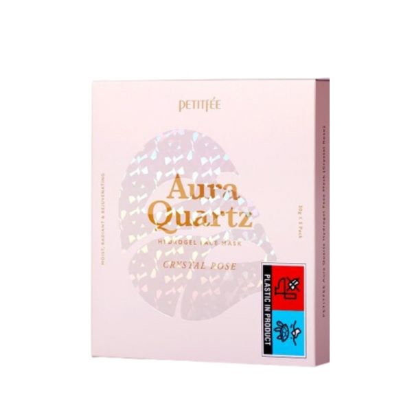 PETITFEE Aura Quartz Hydrogel Face Mask Crystal Rose Гідрогелева маска для обличчя з екстрактом перлів та трояндою