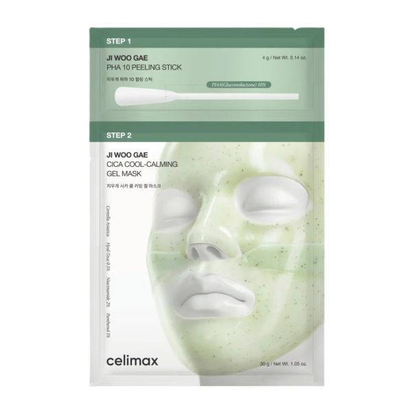 Celimax Ji Woo Gae Cica PHA Peel 2-Step Gel Mask Двоетапна заспокійлива пілінг-маска