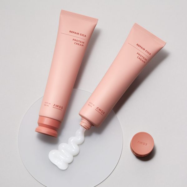 AMOS Professional Repair Cica Protein Intensive Cream 150 ml Незмивний відновлювальний термозахисний крем для пошкодженого волосся