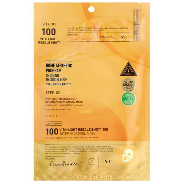 VT Cosmetics Vita-Light Reedle Shot 100 2Step Hydrogel Mask Освітлювальна маска гідрогелева з мікроголками